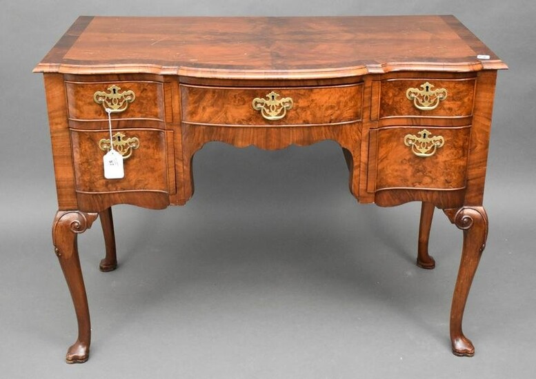 Ladies Writing Desk, 5 Drawers, Serpentine Front On