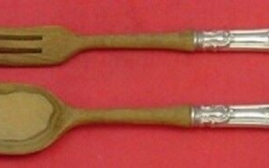 Lady Windsor aka Victorian New By Wallace Sterling Salad Serving Set w/ Wood 2pc