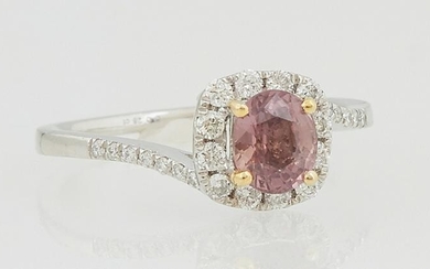 Lady's Platinum Dinner Ring, with a 1.05 Padparadscha