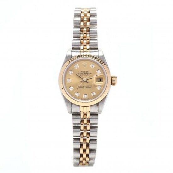 Lady's Stainless Steel and 18KT Gold Oyster Perpetual Datejust Watch, Rolex