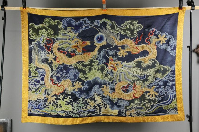 Large Chinese Silk Embroidery Panel