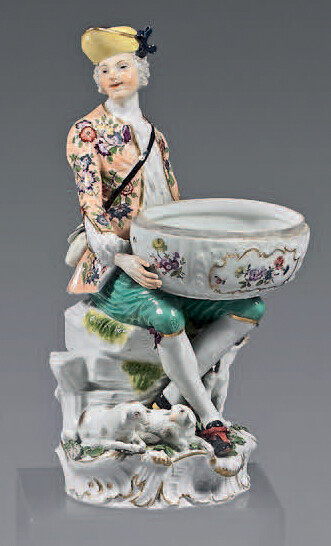 Large Meissen porcelain statuette from the 18th century.