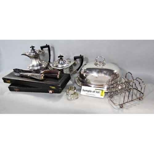 Large collection of silver plated items comprising a tea ser...