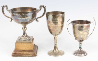 Lot details A Victorian silver trophy goblet with presentation inscription...