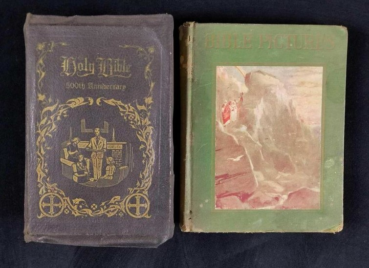 Lot of two Vintage Bible Books 500th Anniversary Bible