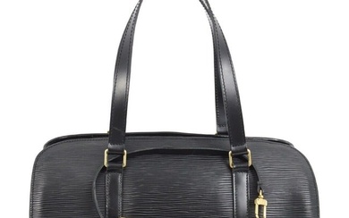 Louis Vuitton Black Epi Soufflot Handbag M52862 AR1927