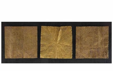 MATHIAS GOERITZ, Mensaje, Sin firma, Láminas perforadas sobre madera, tríptico, 121.5 x 46 cm, Con certificado