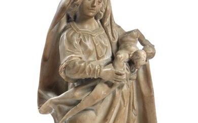 Ignoto scultore scuola franco-fiamminga del XVI secolo, Madonna col Bambino