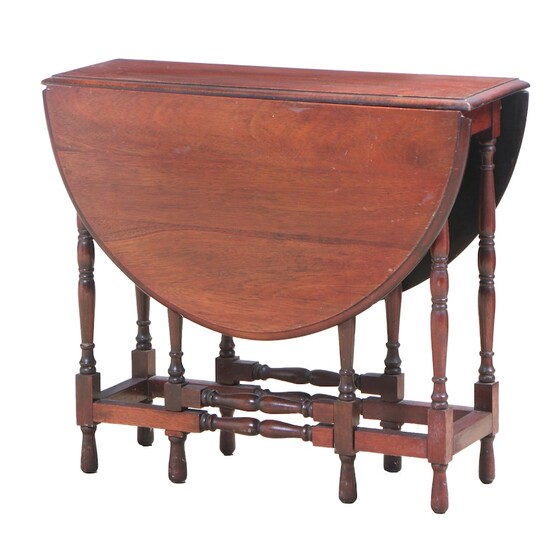 Mahogany Drop-Leaf Gate-Leg Table, Early to Mid-20th Century
