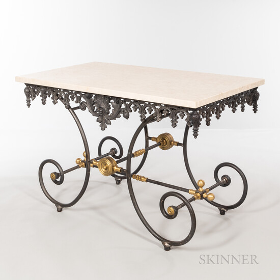 Marble-top and Iron Table