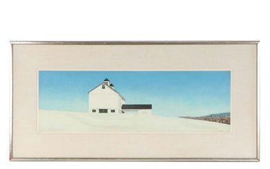 Marion Davis Winter Landscape Oil Painting "Warren Barn"