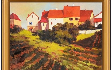 Martha Mans Original Signed Oil Painting On Canvas Landscape Farm Framed Artwork