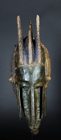 Mask (1) - Brass, Wood - Mali - Early 20th century