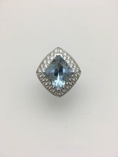 Mauboussin - 18 kt. White gold - Ring - 8.00 ct at - Diamonds, Sapphire