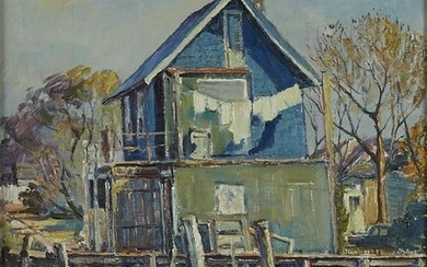 Maurice Van Felix Dock Scene Oil Painting