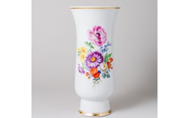 Meissen Vase Bunte Blume Bukett 24,5 cm 4. Wahl Neuwertig