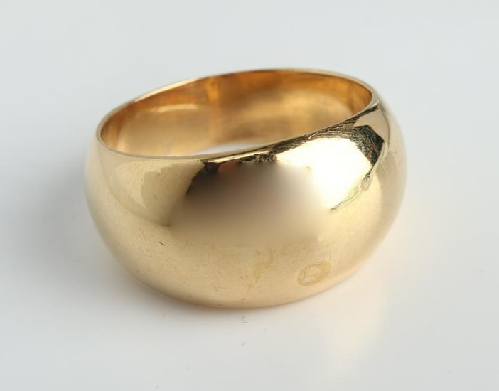 Mid-Century Modern 14K Yellow Gold Dome Ring