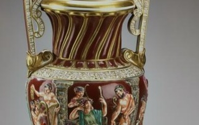 Monumental Capodimonte urn w/ classical figures