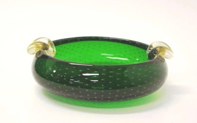 Murano Italy green glass centrepiece bowl