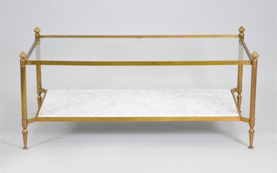 NEOCLASSICAL STYLE BRASS COFFEE TABLE