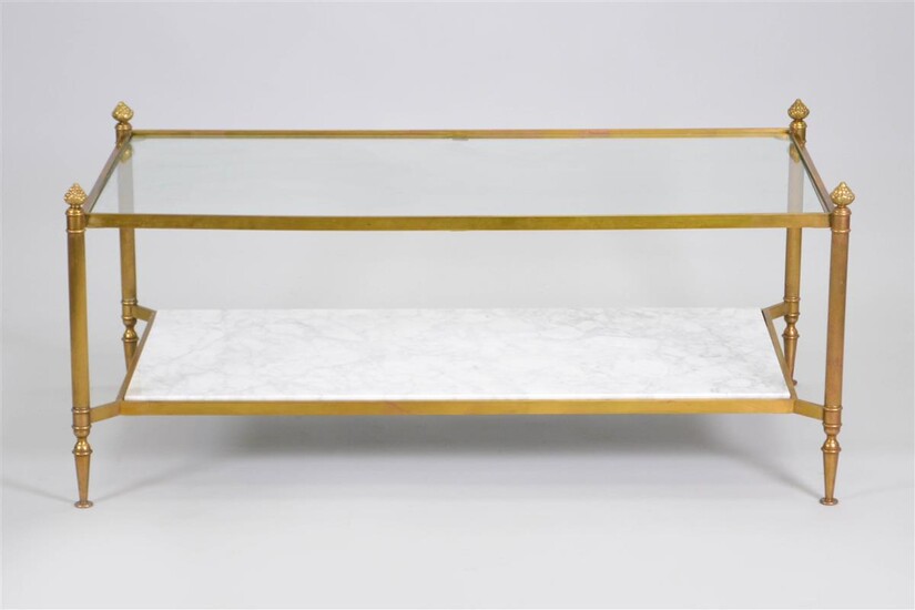 NEOCLASSICAL STYLE BRASS COFFEE TABLE