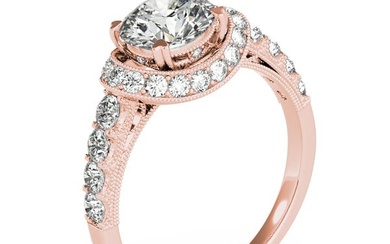 Natural 1.93 CTW Diamond Engagement Ring 14K Rose Gold