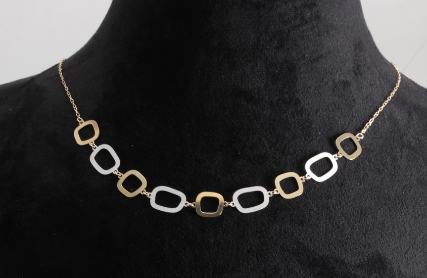Necklace in 14k bicolour gold