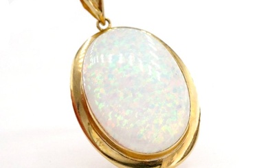 ''No Reserve Price'' - 14 kt. Yellow gold - Pendant Opal