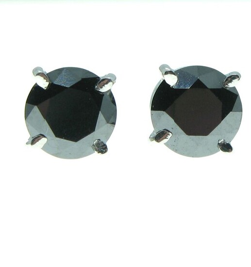 No Reserve Price - 18 kt. White gold - Earrings 1.92 ct - Black Diamonds