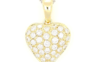 '' No Reserve Price '' - 18 kt. White gold, Yellow gold - Necklace with pendant - 0.70 ct Diamond