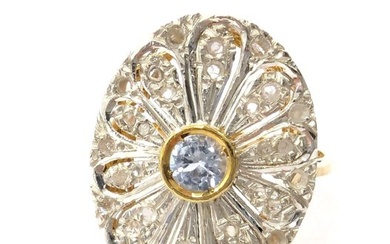No Reserve Price - NO RESERVE PRICE - Ring - 9 kt. Silver, Yellow gold Topaz - Diamond