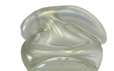 Orient & Flume Irridescent Art Glass Rabbit Paperweight Figurine