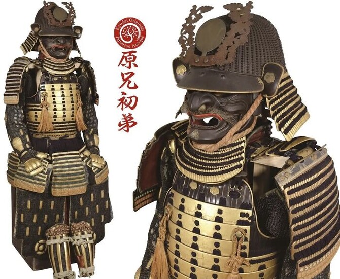 Original Japanese Samurai armor from mid. Edo period from the Todo family, Daimyo of the Tsu clan - iron / cloth / leather - Todo family, - Japan - Edo period