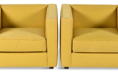 PAIR OF CRATE & BARREL (CB2) CONTEMPORARY CLUB CHAIRS 25 1/2 x 35 1/2 x 34 in. (64.8 x 90.2 x 86.4 cm.)
