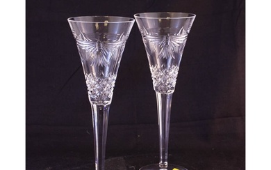 PAIR OF WATERFORD CRYSTAL MILLENNIUM "PEACE" FLUTES