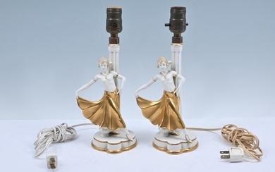 PR. GERMAN PORCELAIN DECO DANCER LAMPS