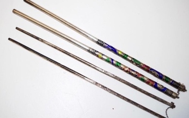 Pair of Chinese silver chopsticks