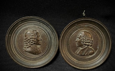 Pair of Elegant Grand Tour 19th century French Bronze Medallions...