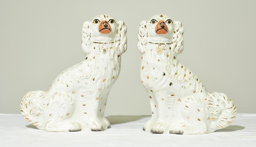 Pair of Victorian Staffordshire Wally Dogs