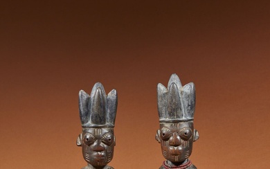 Paire de statuettes Ibeji Yorouba, Nigeria Haut.... - Lot 187 - Audap & Associés