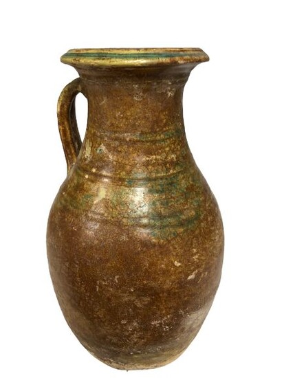 Parthian Empire glazed pottery vessel, 26,5 x 13 cm