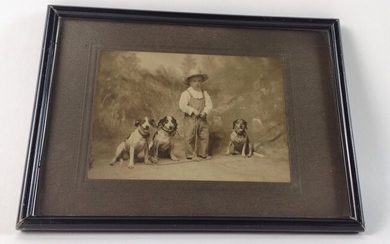 Photograph Boy with Dogs