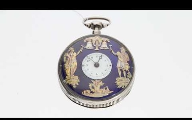 Pocket watch: verge watch with early Jacquemart figure automaton, Esquivillon et Deschoudens a Genèv