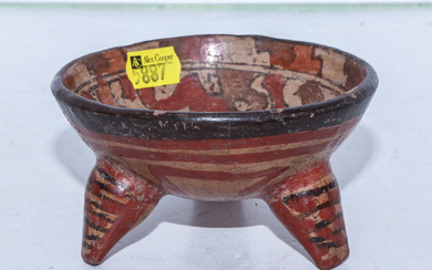 Pre-Columbian Nicoya Tripod Rattle Bowl
