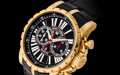 ROGER DUBUIS, LIMITED EDITION OF 28 PIECES, PINK GOLD EXCALIBUR CHRONOGRAPH