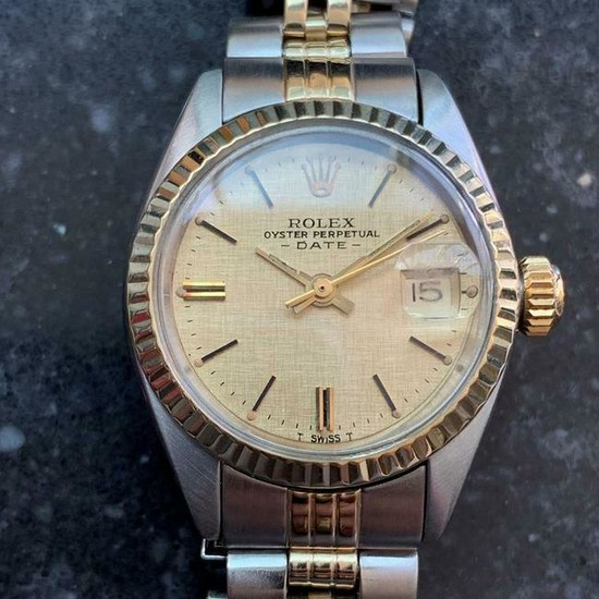 ROLEX Ladies 18K & SS Oyster Perpetual Date 6917