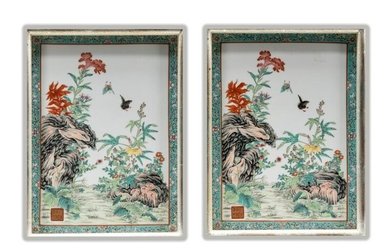 Rare Chinese Famille Rose Porcelain Plaques
