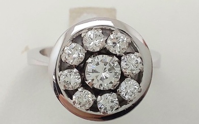 Ring - 18 kt. White gold - 0.81 tw. Diamond (Natural)