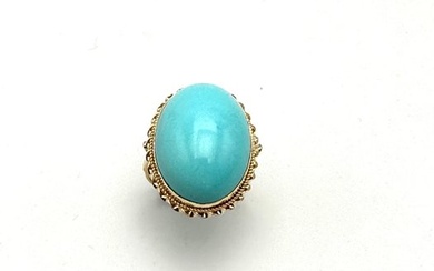 Ring - 18 kt. Yellow gold Turquoise