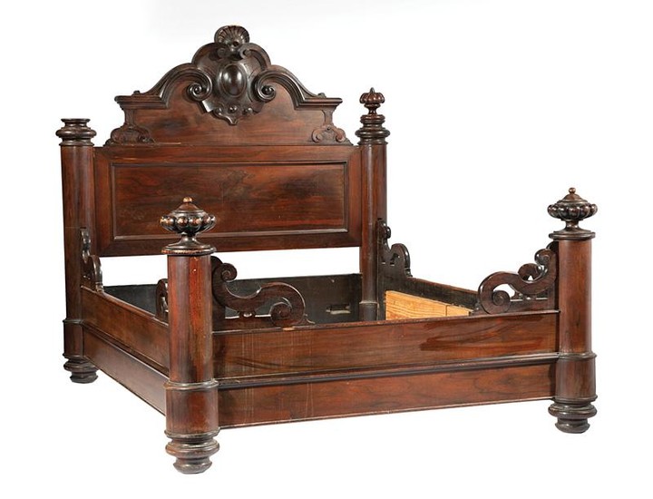 Rococo Carved Rosewood Bedstead